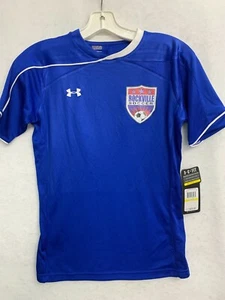 Under Armour Boy's M Heat Gear Loose Fit Rockville Soccer Shirt Blue - Picture 1 of 5
