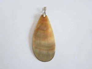 Großer Perlmutt Anhänger mit 800er Silber Schlaufe 8,8 G/7,9 x 3,1 cm - Bild 1 von 4