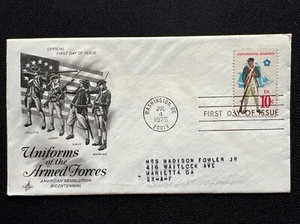 1567 Bicentennial Continental Marines FDC Art Craft Jul 4 1975 Washington DC - Picture 1 of 2