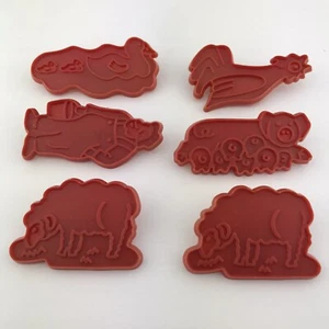 Old Mac Donald Cookie Cutters 1979 Chilton Housewares VTG Rooster Duck Set Of 6 - Picture 1 of 12