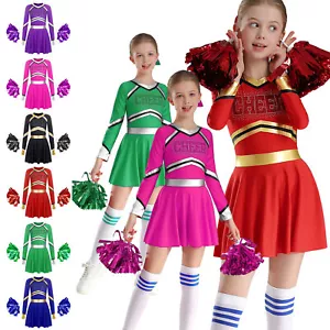 DE Kinder Mädchen Tanz Aktiv Cheerleader Wettkampf Cheerleading Glitzernd Kostüm - Bild 1 von 85