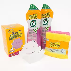 Kit de suministros de limpieza - Paquete floral Cif: esponjas exfoliantes para mamá, toalla de microfibra - Imagen 1 de 12