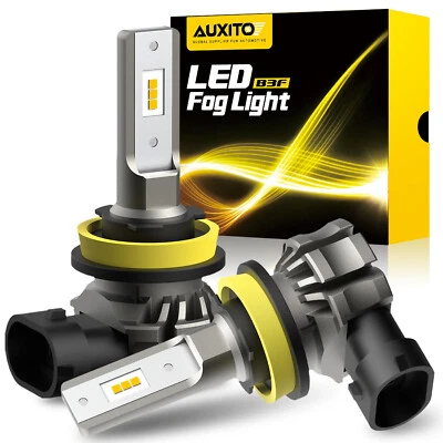 AUXITO Lamp H11 H8 H9 Amber Yellow LED Fog Light DRL Bulbs Super Bright 6000LM - Image 1 of 4
