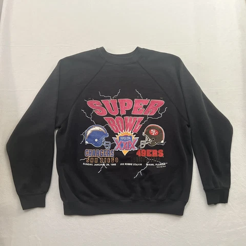 Vintage Tultex 1994 Super Bowl XXVIX San Francisco 49ers SD Chargers Sweater XL Cover