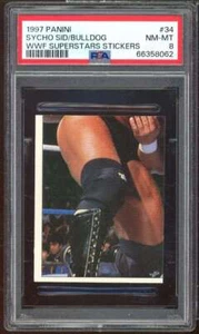 Sycho Sid/Bulldog Card 1997 Panini WWF Superstars Stickers #34 PSA 8 - Picture 1 of 2