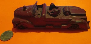VINTAGE OLD 1950 HUBLEY Kiddie Toy USA #463 Red Ladder Fire Truck DIECAST METAL - Picture 1 of 10