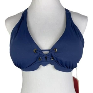 Bikini top Krimson Klover Nalu incrociato regolabile donna L blu indaco NUOVO - Foto 1 di 8