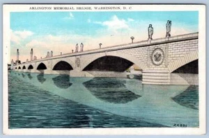 1920er WASHINGTON DC ARLINGTON MEMORIAL BRIDGE STEINBÖGEN ANTIKE POSTKARTE - Bild 1 von 2