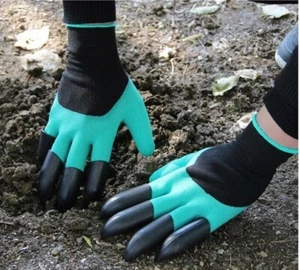 Unisex Latex Work Gloves with ABS Finger Claws Lawn Garden Digging Weeding Tools - Picture 1 of 7