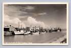 Fishing Boat Harbor Port Isabel Texas Rppc Vintage Cline Photo Postcard 1940S