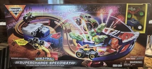 NEW Monster Jam Supercharge Speedway 46-inch Long Playset with 2 Monster Trucks - Picture 1 of 5