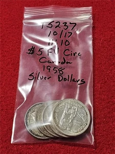 $5 valore nominale Canada 1958 regina Elisabetta II dollari d'argento 3 once troy #T5237 - Foto 1 di 2