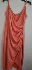 BCBG Generation Dress Womens Sz Med Pink Pleated To Side - Picture 1 of 9