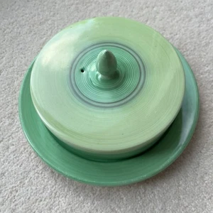 Unusual Shelley Lidded Green  dish - lovely! (Base approx 7” diameter) - Picture 1 of 9