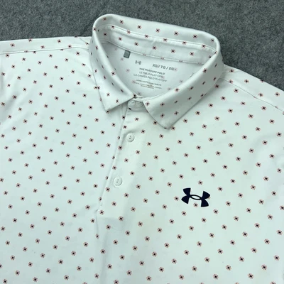 Under Armour Shirt Mens XL White Printed Playoff Polo Performance Golf Tennis - Image 1 of 4