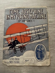 "Komm Josephine in meiner Flugmaschine" 1911 ORIGINAL Noten früher Doppeldecker - Bild 1 von 10