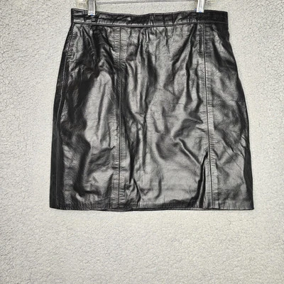 Falda Lápiz De Colección Moda S & U Nueva York Cuero Negro Talla 9 Rockabilly Punk Gótico Foto 1 de 4
