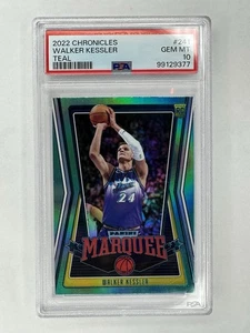 2022-23 Panini Chronicles Walker Kessler Marquee TEAL Rookie #24 PSA 10 - Foto 1 di 2