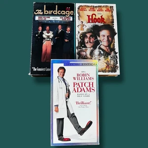 ROBIN WILLIAMS VHS TAPE LOT Patch Adams The Birdcage Hook Peter Pan Movies Movie - Picture 1 of 4