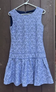 J. CREW Women’s Sleeveless Palm Tree Print Linen Blend Drop Waist Dress Size 2 - Picture 1 of 11