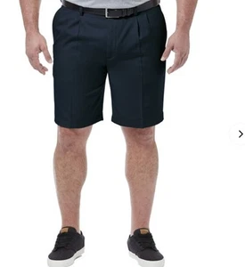 Haggar Pantaloncini Uomo Grandi e Alti Navy 44W Cool 18 Pro Vestibilità Classica Vita Espandibile - Foto 1 di 10