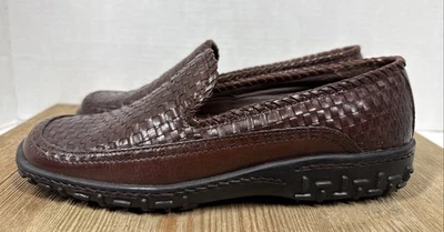 Zapatos Mocasines Cole Haan Tejidos Cuero Marrón Sin Cordones Para Mujer Talla 7B Hechos en Brasil Foto 1 de 4