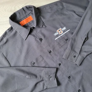 Vtg Custom Chrome Shirt Mens XL Embroidered Anniversary Patch Mechanic Workwear - Picture 1 of 15