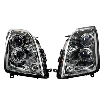 Labwork LH+RH Headlights For Cadillac STS 2005-2011 Halogen Black Housing Clear Foto 1 de 4