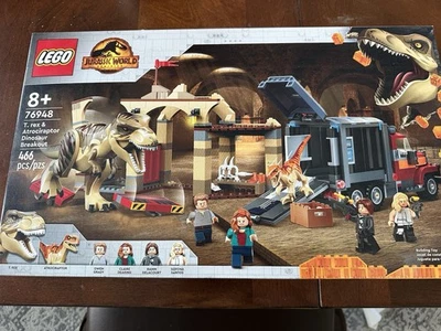 LEGO Jurassic World: T. rex & Atrociraptor Dinosaur Breakout (76948)-New in Box! - Image 1 of 4