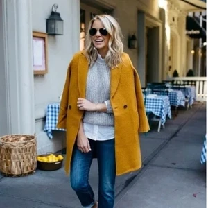 J. Crew Daphne Mantel aus italienischer gekochter Wolle senfgelb Größe 8 298 $ - Bild 1 von 5