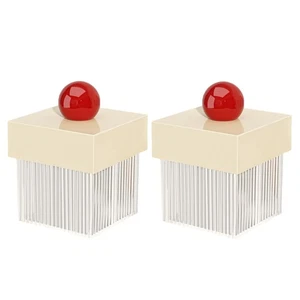 2 Confezioni Qtip Holder Dispenser,Set Organizzatore Vanità Bagno -Contatore... - Foto 1 di 6