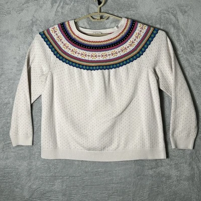Talbots Woman Sweater 2X Fair Isle Polka Dot Pullover Academia Teacher Office - Image 1 of 4
