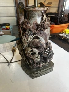 Chinese Vintage Soapstone Carved Table Lamp 25" - Picture 1 of 8