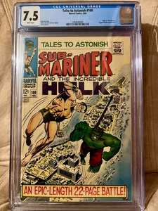 Tales to Astonish 100 cgc 7.5 White Pgs Classic Battle Cover Hulk vs Sub-Mariner - Bild 1 von 1