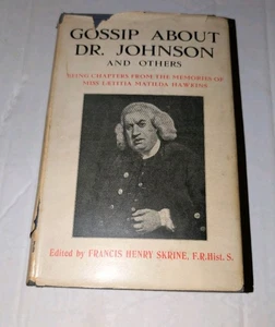 KLATSCH ÜBER DR. JOHNSON UND ANDERE FRANCIS HENRY SKRINE SELTENES GEBUNDENES BUCH DJ - Bild 1 von 6