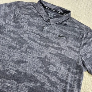 Nike Golf Polo Shirt Men XL Zonal Cooling Camo Vented Performance Quick Dry Gray - Picture 1 of 10