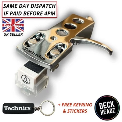 Silver Headshell w/ AT3600L Cartridge & Stylus & Technics Logo + FREE GIFTS - Image 1 of 4