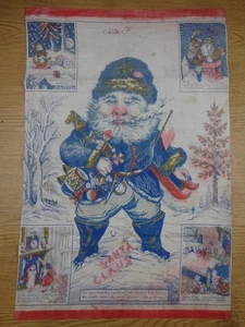 Antico panno di lino tinto Babbo Natale patriottico Edward Peck Cir 1870 ottime condizioni - Foto 1 di 11