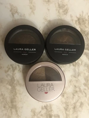 Laura Geller Eye Shadow (three) (1) Almond Chocolate. (2) Bewitching Bronze - Image 1 of 2