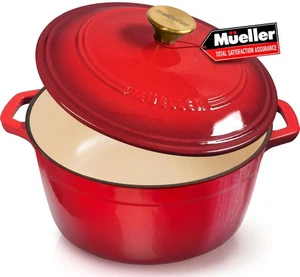 Mueller 6 Quart emaillierter Gusseisen Dutch Oven, robuste Auflaufform und BH... - Bild 1 von 8