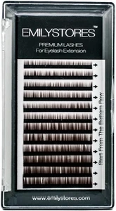 EMILYSTORES Lash Eyebrow Extensions Colour Brown Thickness 0.10 mm Length 5/6... - Picture 1 of 16