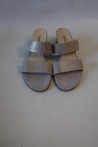 Womens Paul Green Shimmery Champagne Leather Slide Mule Sandals 39 EUR/US 9 - Picture 1 of 7