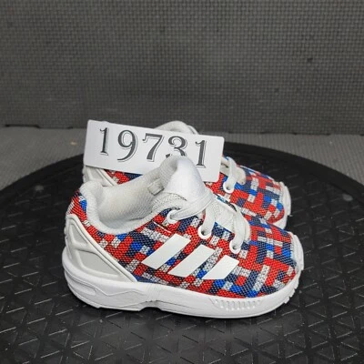 Adidas ZX Flux Torsion Zapatos Niño Pequeño Talla 4 Blanco Rojo Bungee Entrenadores Tenis Foto 1 de 4