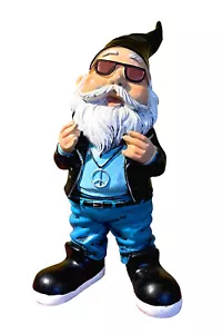 Gnomo da giardino rocker gnomo dipinto a mano figura decorativa decorazione da giardino regalo nano - Foto 1 di 8