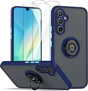 LYZXMY Housse pour Samsung Galaxy A16 5G Bleu Royal Avec Bague Stand Coque + 2x - Photo 1 sur 7