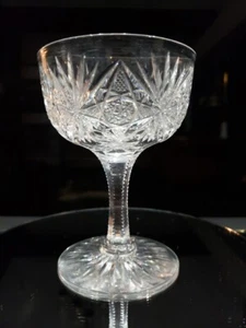 (1) Champagne 4-5/8" American Brilliant Period cut glass crystal Bergen Electric - Picture 1 of 13