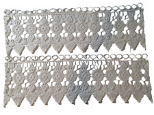 2 x Lace Ecru Open Weave Valances Crochet 36" x 12" Cottage Farmhouse Romantic