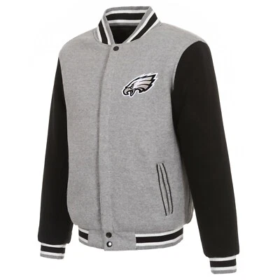 NFL Philadelphia Eagles Chaqueta Polar Reversible a Presión Completa JHD 2 Logotipos Frontales Foto 1 de 4