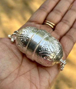 999 Silver Handmade Coconut 12 gm, hollow, Shriphal, Nariyal, Free Ship - Picture 1 of 7
