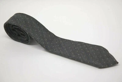 NWT Brunello Cucinelli Mens Silk-Virgin Wool Knit Mini Polka-Dot Necktie  A211 - Image 1 of 4